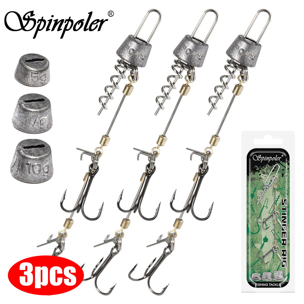 3Pcs Stinger Rig Screw Fixed S - đánh giá và giá Fishing Hook Treble